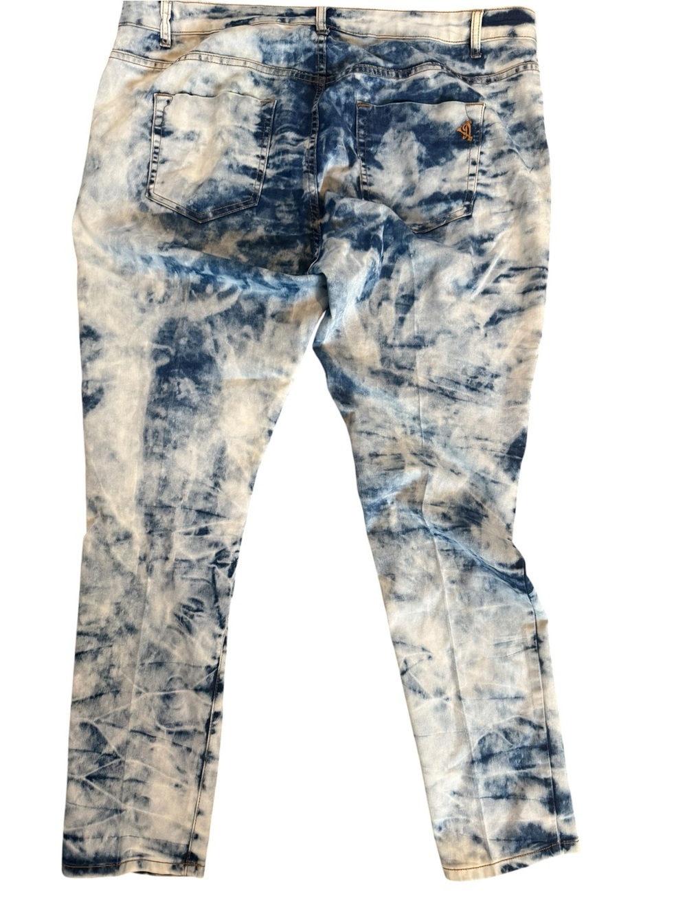 Women’s VIP Jeans Tie-Dye Distressed stretchy Skinny Jeans Blue & White Size 22W - Picture 6 of 11